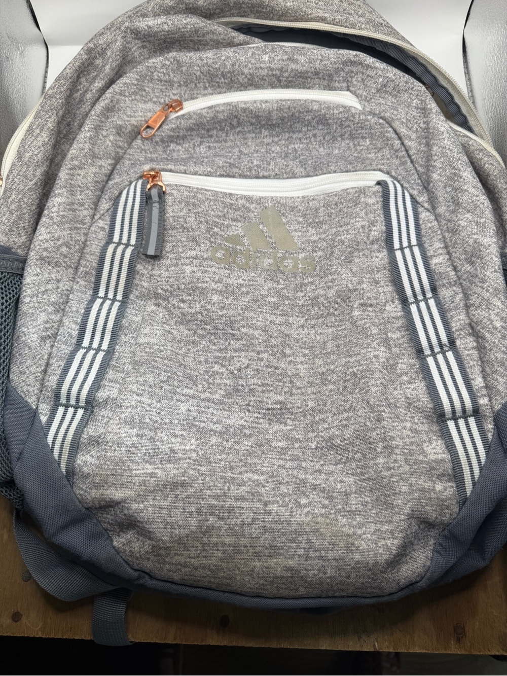 Adidas LoadSpring Gray Heather Backpack Rose Gold School Travel Bag